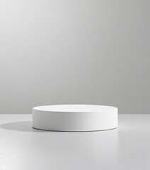 Elegant White Round Stand for Product Presentation in 3D Space