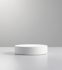 Minimalist White Round Podium for Showcasing Products in 3D