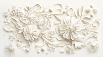 Intricate paper cut lace pattern with fine, detailed curves and symmetrical designs, perfect for elegant decor, paper cut lace, intricate decorative pattern