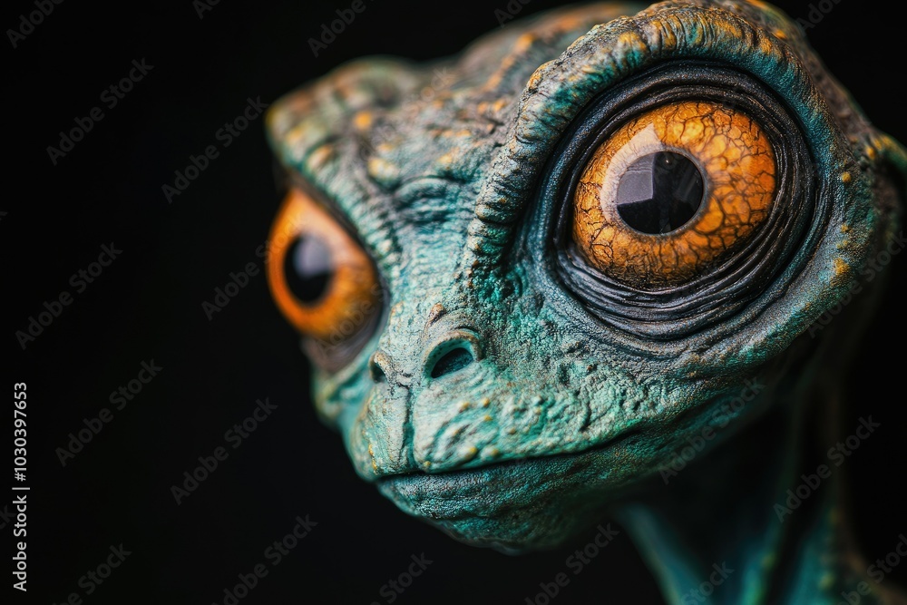 Poster captivating creature with enigmatic eyes and texture