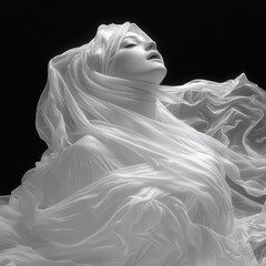 Woman Wrapped in Silk