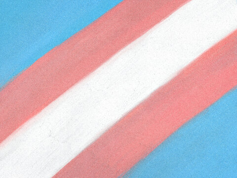 Noisy stylish transgender flag for Pride Month. Textured illustration with noise