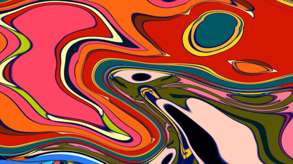 Abstract colorful fluid fractal psychedelic background for summer