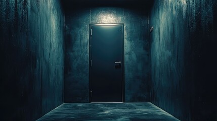 Obraz premium Dramatic Interrogation Room Door Closing Scene