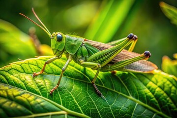 In stunning architectural photography, the common green grasshopper, Omocestus viridulus, is portrayed in its natural habitat, highlighting its unique characteristics and ecological context.