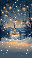 Naklejka premium Silent Night, Christmas lights