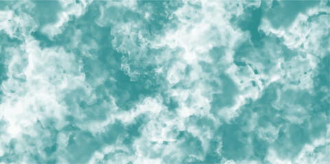 Abstract mint blue sky watercolor background. Cloudy mint sky with light blue watercolor clouds and smoke. Grungy, elegant vintage grunge background texture.