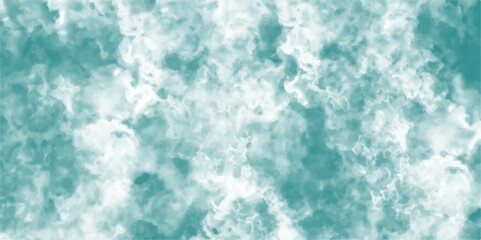 Abstract mint blue sky watercolor background. Cloudy mint sky with light blue watercolor clouds and smoke. Grungy, elegant vintage grunge background texture.