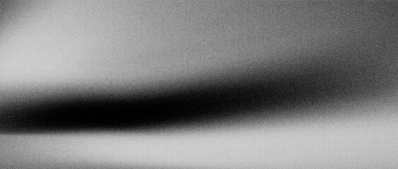 Black dark gray silver white wave abstract background, grainy gradient background illuminated spot on dark gray noise texture banner header poster backdrop, copy space