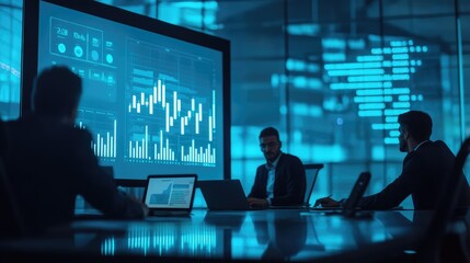 Business Meeting with Data Analysis Presentation