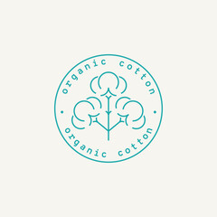 Cotton logo vintage style. Rubber stamp vector