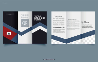 Creative Modern Corporate Tri-Fold Brochure Template Design. Vector illustration