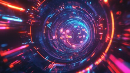 Fototapeta premium Black holethemed slot machine with collapsing visuals and time effects