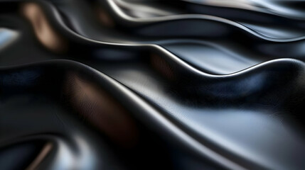 Obraz premium Abstract Black Wavy 3D Background