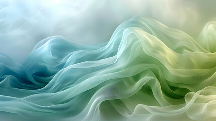 Obraz premium Abstract Green and Blue Fabric Waves Background