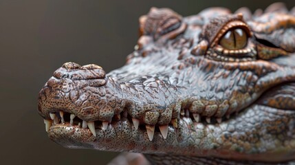 Fototapeta premium photorealism of Set of Crocodile telephoto lens realistic studio lighting