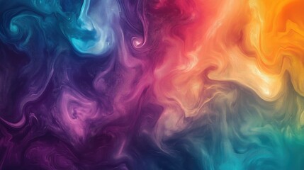 Obraz premium Vibrant Abstract Design with Colorful Swirls and Hazy Brush Strokes for Art Prints.