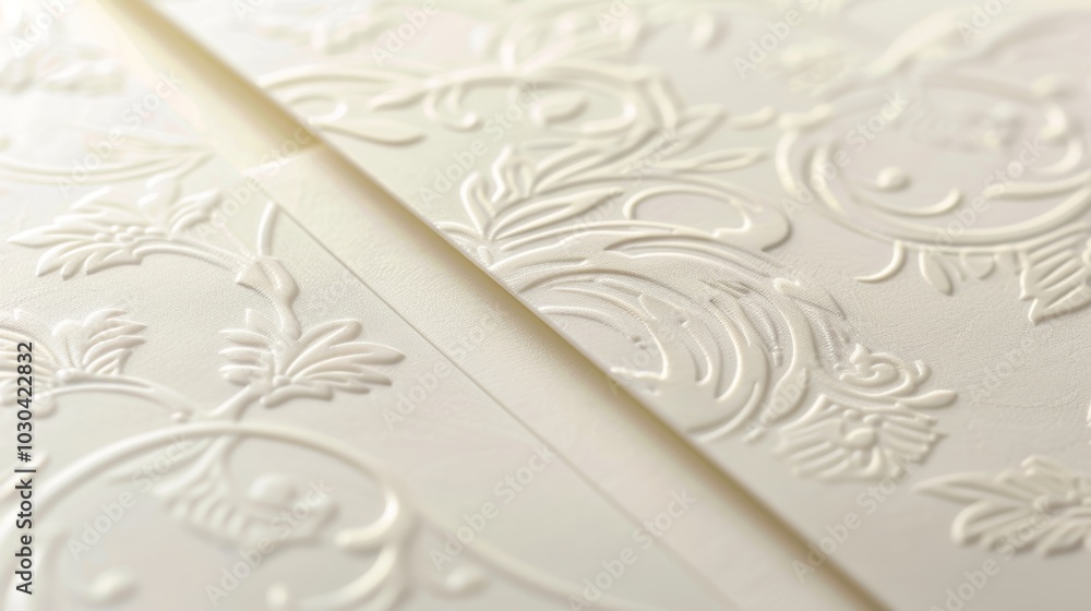 Poster a closeup of a set of embossed thank you cards featuring a dainty vine design in the corner. the des