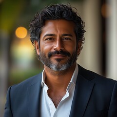 Professional Portrait of a Mature Indian Businessman in a Suit.