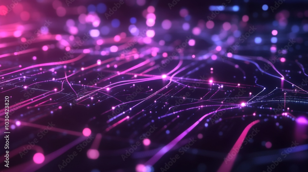 Poster abstract colorful background with light particles and lines