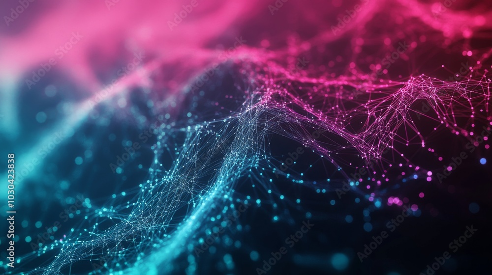 Poster abstract colorful network visualization background