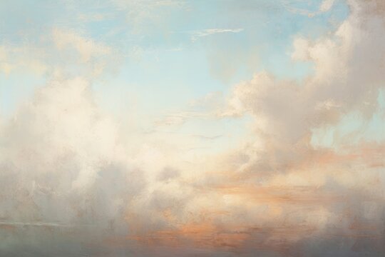 Clsoe up on pale sky and cloud painting backgrounds outdoors.