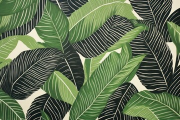 Palm leafs nature pattern plant.