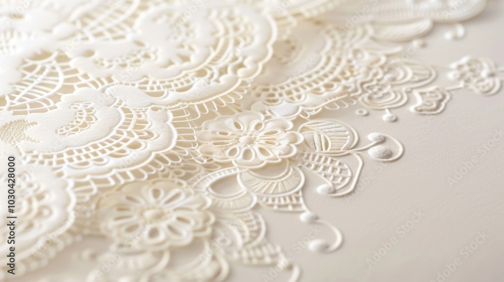 Aufkleber a highquality embossed invitation showcasing a delicate lace border that is raised and adds a tactil
