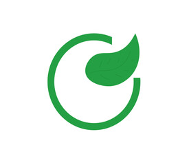 green eco sign on a white background