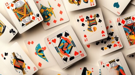 Playing cards with 4D geometric shapes rotations illusions patterns