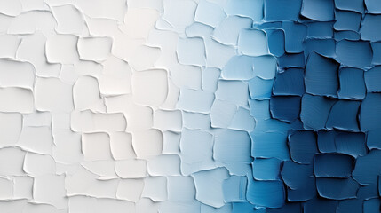 Fototapeta premium Abstract textured gradient with layered strokes transitioning from white to deep blue, perfect for modern backgrounds, artistic projects, or creative decor.
