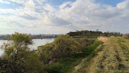 Obraz premium Petrovaradin Fortress and it's surroundings in bright spring day