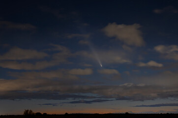 Comet C/2023 A3 (Tsuchinshan-ATLAS) soars across the evening sky over Ottawa, Canada October 14,...