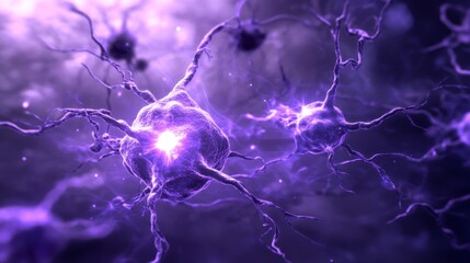 Microscopic view of glowing particles decaying into smaller fragments, symbolizing particle decay in a physics lab setting with scientific instruments and equipment in the background.	