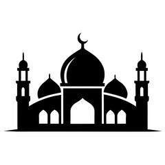  Mosque silhouette vector icon logo  art illustration
