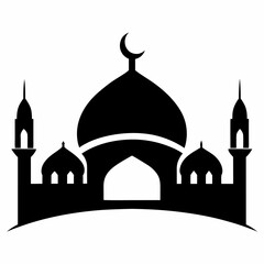  Mosque silhouette vector icon logo  art illustration
