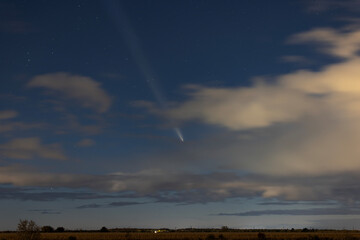 Comet C/2023 A3 (Tsuchinshan-ATLAS) soars across the evening sky over Ottawa, Canada October 14,...