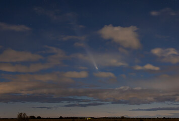 Comet C/2023 A3 (Tsuchinshan-ATLAS) soars across the evening sky over Ottawa, Canada October 14,...