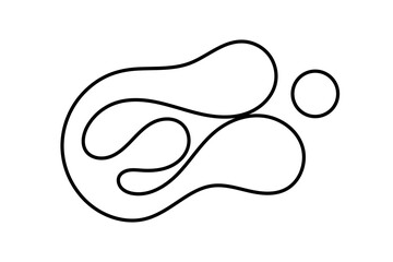 Random Shapes Organic Black Blobs. Outline 2d vector image. Sticker for social media. Backdrop.