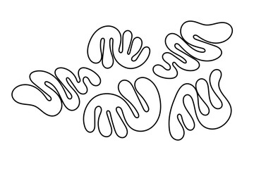 Obraz premium Random Shapes Organic Black Blobs. Outline 2d vector image. Sticker for social media. Backdrop.