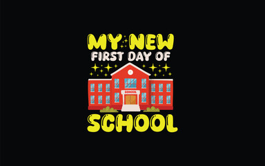 Fototapeta premium Back to School Typography T-Shirt Design vector graphic template, 100 Days Of School Typography T-Shirt Design vector graphic template, 