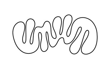 Obraz premium Random Shapes Organic Black Blobs. Outline 2d vector image. Sticker for social media. Backdrop.