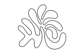 Fototapeta premium Random Shapes Organic Black Blobs. Outline 2d vector image. Sticker for social media. Backdrop.