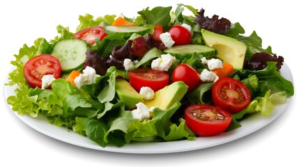 Vibrant Mixed Green Salad with Avocado and Feta