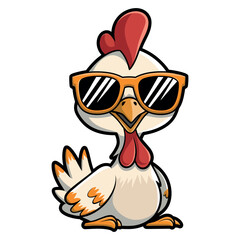 Cute Chicken Wearing Sunglasses