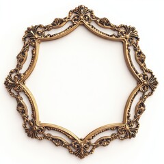 Ornate vintage gold frame with intricate carvings for elegant interior decor