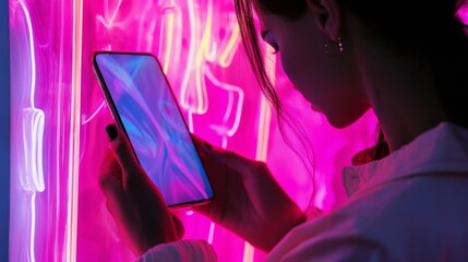 Neon Sign Mobile App Share Customized Win Messages Socially