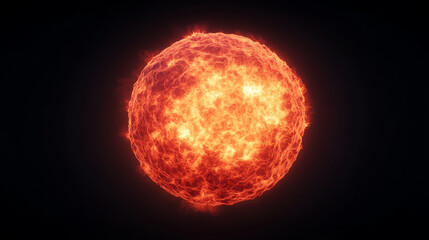 A vibrant depiction of a sun-like star, showcasing intense flames and radiant energy against a dark background, symbolizing cosmic power.