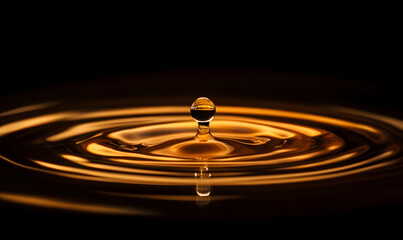 Dynamic Water Droplets Isolated on Black Background – High-Speed Captures, Ripples, Splashes, and Mist in Elegant Motion