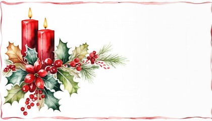 Beautiful red candles christmas card